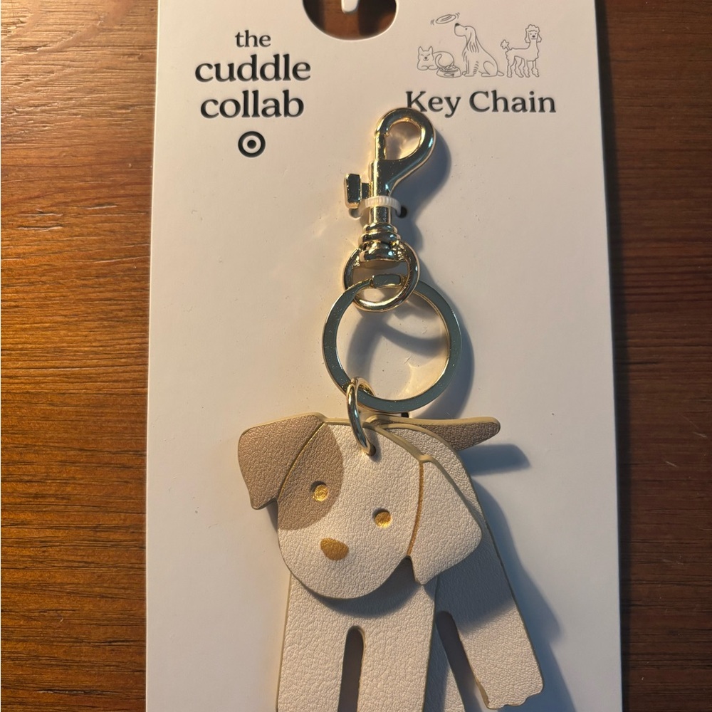 The Cuddle Collab from TARGET White and Tan Dog Key Holder with Kawaii Design